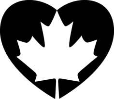 Heart Flag Of Canada Digital Sketch Svg Design, Free Vectors File